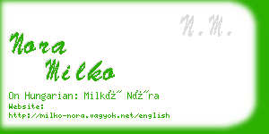 nora milko business card
